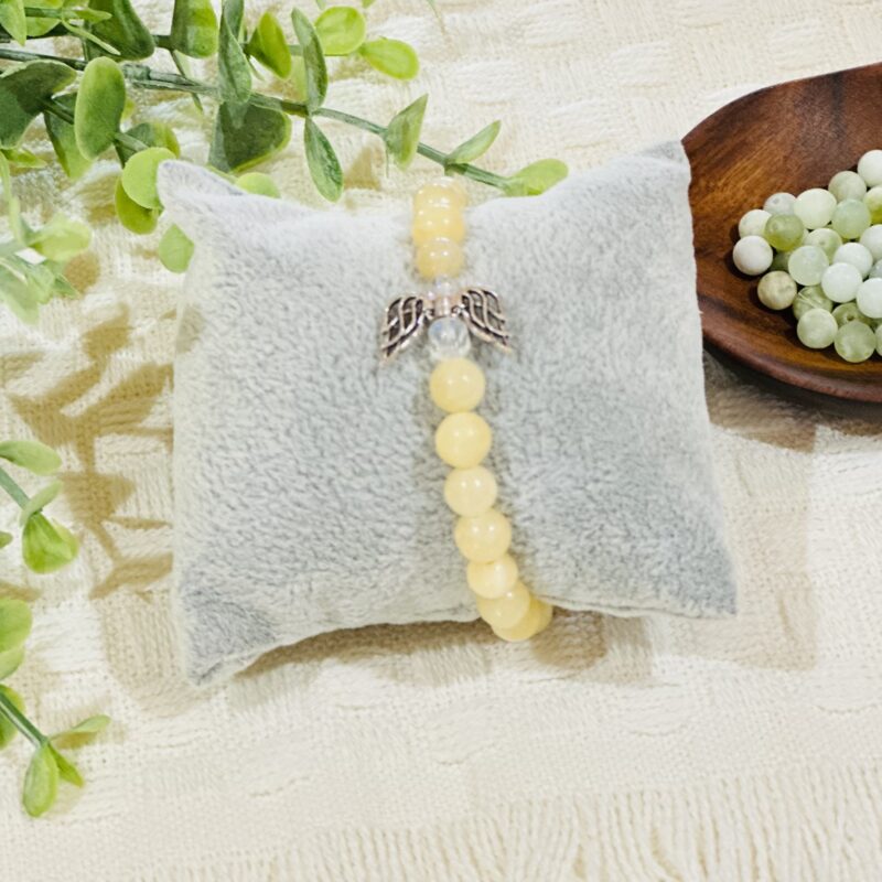 Schutzengel Armband aus gelbem Jade